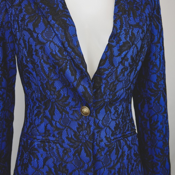 Blue and black lace blazer - Picture 2 of 2